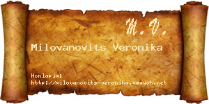 Milovanovits Veronika névjegykártya